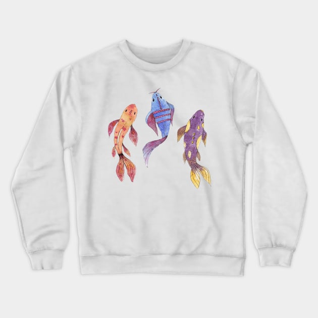 Colorful fishes Crewneck Sweatshirt by nadiaham